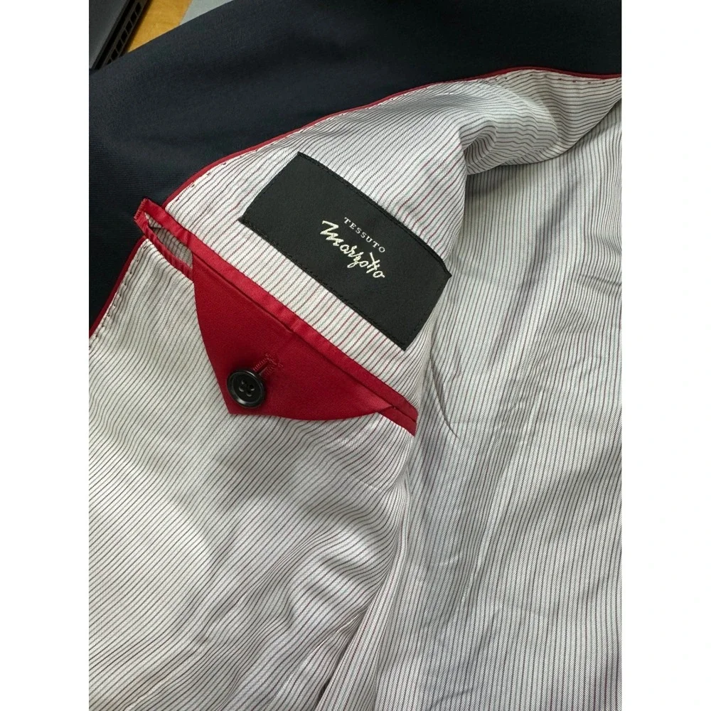 Brooks Brothers Red Fleece Navy Blue Wool Blazer Marzotto 44R Mens Sport Coat